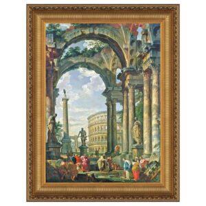 Design Toscano DA1062 19 1/4 Inch Roman Capriccio Framed Canvas Replica Painting - Medium