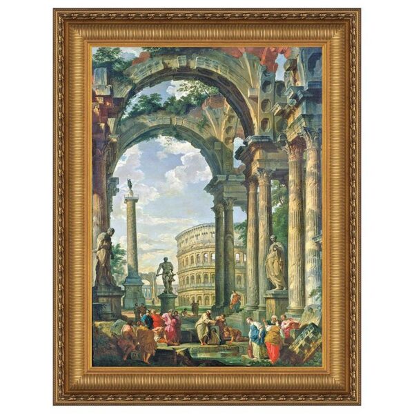 Design Toscano DA1063 25 3/4 Inch Roman Capriccio Framed Canvas Replica Painting - Large