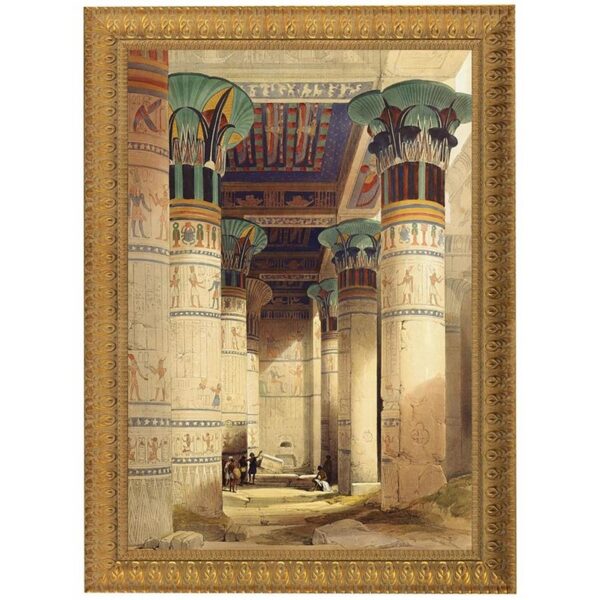 Design Toscano DA1222 22 1/2 Inch Egyptian Grand Portico Philae Framed Canvas Replica Painting - Medium