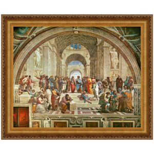 Design Toscano DA1356 57 1/4 Inch The School of Athens Framed Canvas Replica Painting - Estate