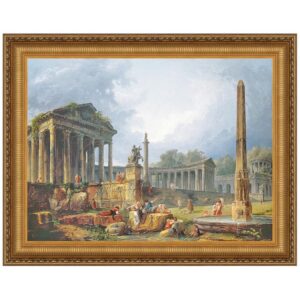 Design Toscano DA1474 46 1/4 Inch Architectural Capriccio with Obelisk Canvas Replica Painting - Grande