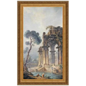 Design Toscano DA1491 13 3/4 Inch The Ruins Near The Water 1779 Canvas Replica Painting - Small