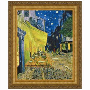 Design Toscano DA1534 33 3/4 Inch Cafe Terrace On The Place Du Forum Framed Canvas Replica Painting - Grande