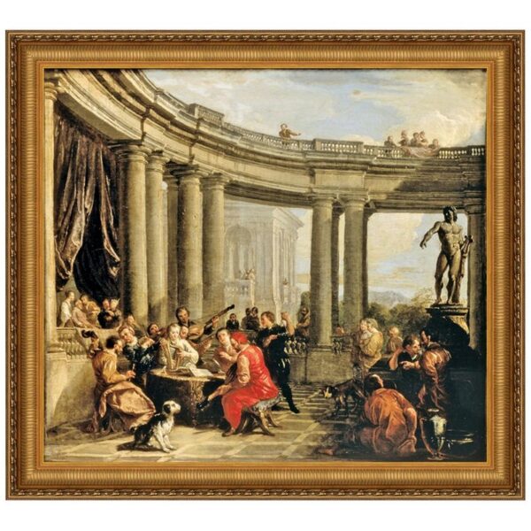 Design Toscano DA1552 20 1/4 Inch Concert Given in The Interior of a Circular Gallery of The Doric Order Canvas Replica Painting - Medium