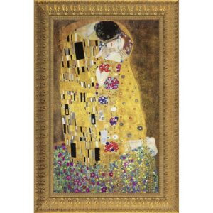 Design Toscano DA1563 26 1/2 Inch The Kiss Framed Canvas Replica Painting - Large