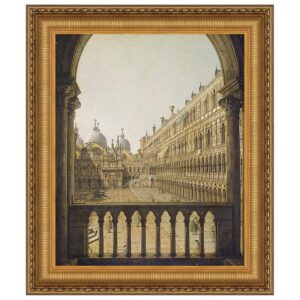 Design Toscano DA1574 29 1/2 Inch Interior Court of The Doges Palace Venice 1756 Canvas Replica Painting - Grande