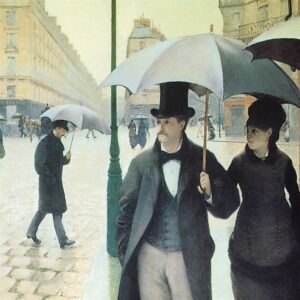 Design Toscano DA1724 47 Inch Rue Du Paris Rainy Day 1877 Canvas Replica Painting - Grande