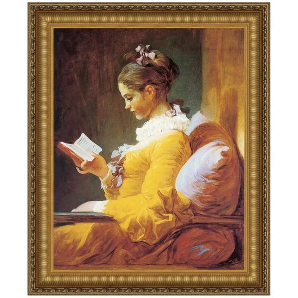 Design Toscano DA1811 15 1/4 Inch a Young Girl Reading 177-72 Canvas Replica Painting - Small