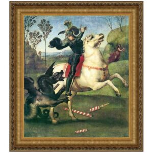 Design Toscano DA1912 26 1/4 Inch Saint George Fighting The Dragon 1505 Canvas Replica Painting - Medium