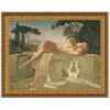 Design Toscano DA2101 17 1/4 Inch Girl in a Basin Framed Canvas Replica Painting - Small