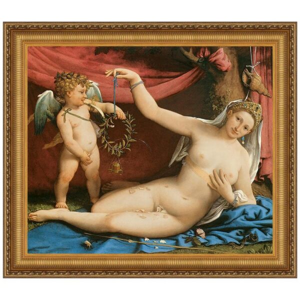 Design Toscano DA2212 29 1/4 Inch Venus and Cupid Late 1520 Canvas Replica Painting - Medium