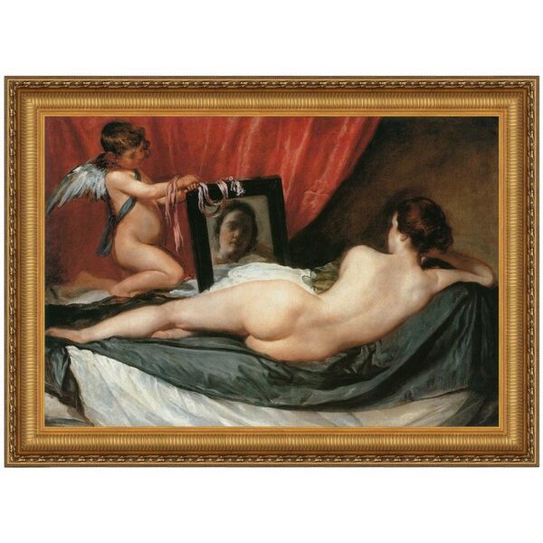 Design Toscano DA2393 41 1/4 Inch Venus at Her Mirror The Rokeby Venus 1651 Canvas Replica Painting - Large