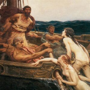 Design Toscano DA2591 17 1/4 Inch Ulysses and The Sirens 1909 Canvas Replica Painting - Small