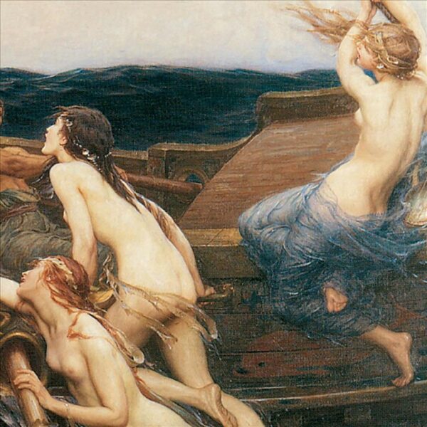 Design Toscano DA2594 46 1/4 Inch Ulysses and The Sirens 1909 Canvas Replica Painting - Grande