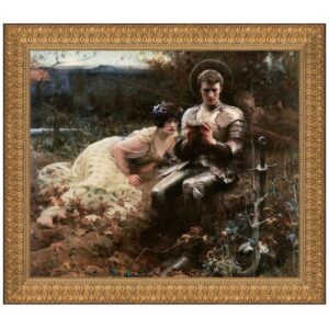 Design Toscano DA2603 40 1/2 Inch The Temptation of Sir Percival 1894 Canvas Replica Painting - Large