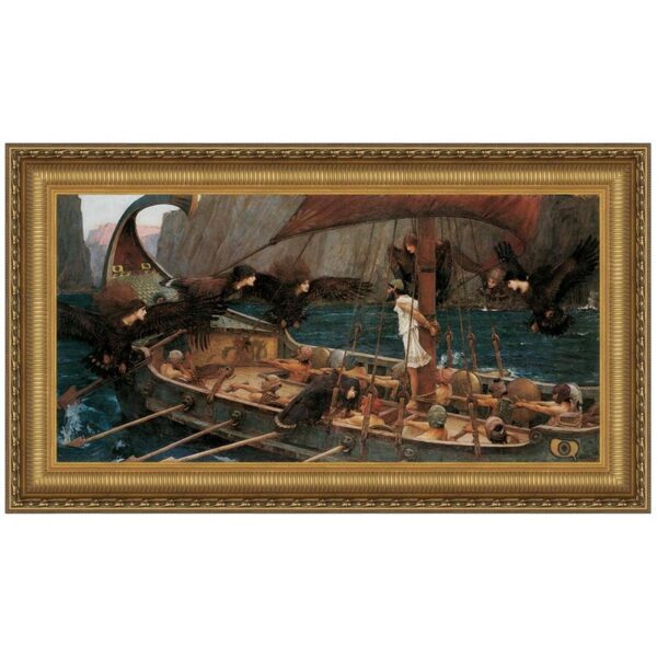 Design Toscano DA2681 21 1/4 Inch Ulysses and The Sirens 1891 Canvas Replica Painting - Small