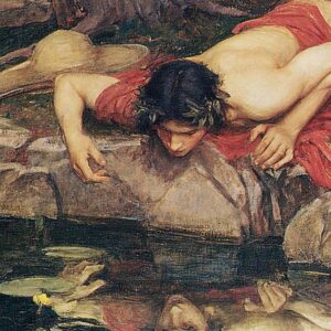 Design Toscano DA2771 21 1/4 Inch Echo and Narcissus 1903 Framed Canvas Replica Painting - Small