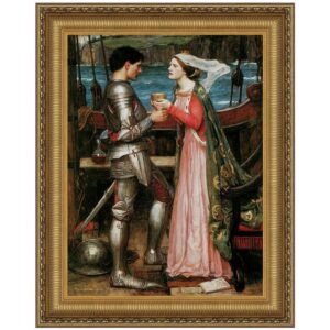 Design Toscano DA2792 22 1/4 Inch Tristan and Isolde Sharing The Potion 1916 Canvas Replica Painting - Medium