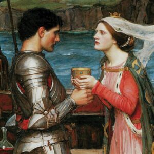 Design Toscano DA2792 22 1/4 Inch Tristan and Isolde Sharing The Potion 1916 Canvas Replica Painting - Medium