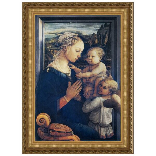 Design Toscano DA2882 22 1/4 Inch Madonna and Child with Two Angels 1465 Canvas Replica Painting - Medium