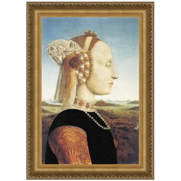 Design Toscano DA2943 27 3/4 Inch Portrait of Battista Sforza 1466 Canvas Replica Painting - Large