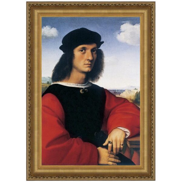 Design Toscano DA2962 22 1/4 Inch Portrait of Agnolo Doni 1506 Canvas Replica Painting - Medium