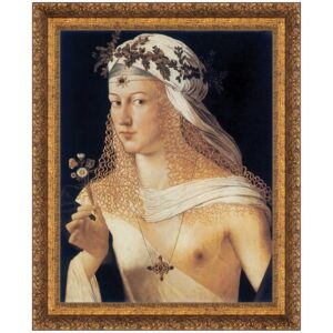 Design Toscano DA2992 22 Inch Idealized Portrait of a Courtesan Framed Canvas Replica Painting - Medium