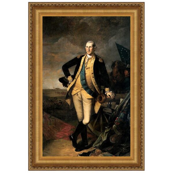 Design Toscano DA3273 28 1/4 Inch George Washington at The Battle of Princeton 1781 Framed Canvas Replica Painting - Large