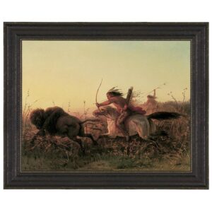 Design Toscano DA3334 44 1/2 Inch Indian Buffalo Hunt 1856 Canvas Replica Painting - Grande