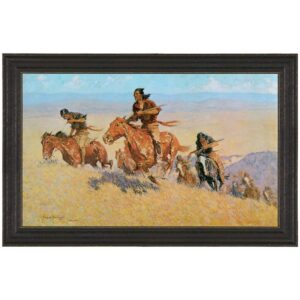 Design Toscano DA3452 25 Inch Buffalo Runners Big Horn Basin 1909 Canvas Replica Painting - Medium