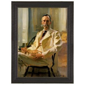 Design Toscano DA3501 13 Inch Man with Cat 1898 Canvas Replica Painting - Small