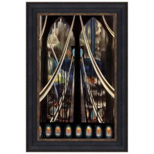 Design Toscano DA3542 18 1/4 Inch The Brooklyn Bridge Framed Canvas Replica Painting - Medium