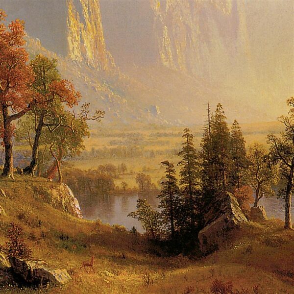 Design Toscano DA3564 48 1/4 Inch Yosemite Valley 1868 Framed Canvas Replica Painting - Grande