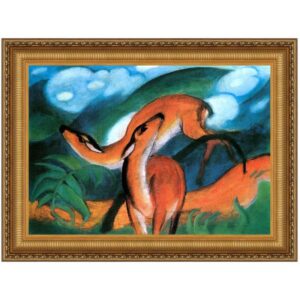 Design Toscano DA3702 28 1/4 Inch Red Deer II 1912 Canvas Replica Painting - Medium