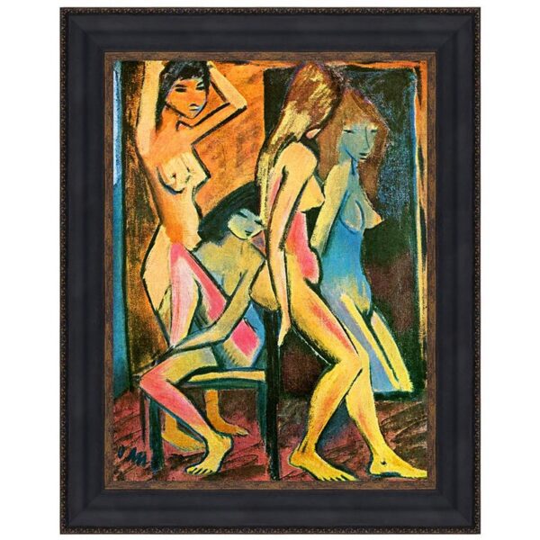 Design Toscano DA3723 28 3/4 Inch Three Nudes Before The Mirror 1912 Canvas Replica Painting - Large