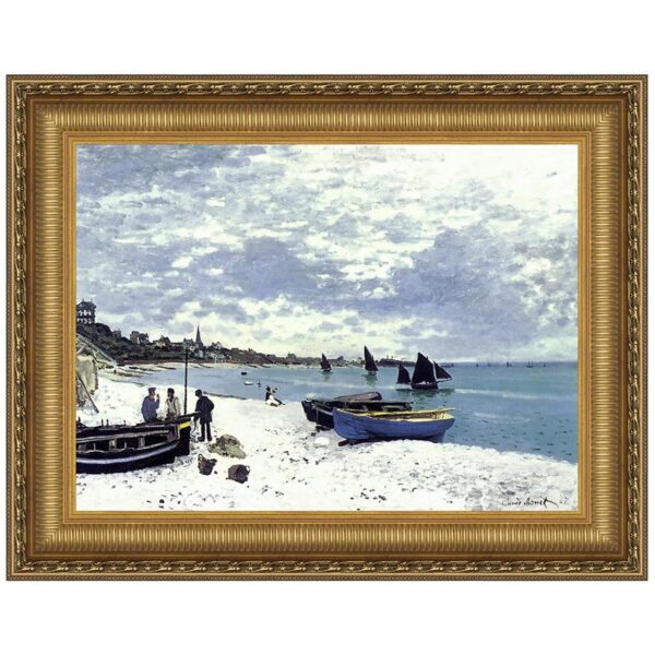 Design Toscano DA3803 37 1/4 Inch Beach at Sainte Adresse 1867 Canvas Replica Painting - Large