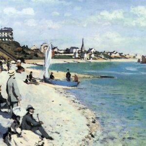 Design Toscano DA3814 49 1/4 Inch Regatta at Sainte Adresse 1867 Canvas Replica Painting - Grande