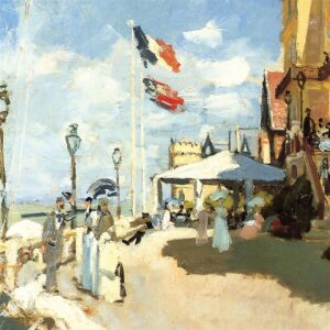 Design Toscano DA3844 36 3/4 Inch Hotel Des Roches Noires Trouville 1870 Canvas Replica Painting - Grande