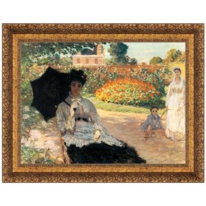 Design Toscano DA3862 27 Inch Camille in The Garden Framed Canvas Replica Painting - Medium