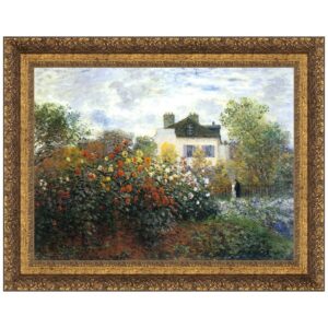 Design Toscano DA3922 27 Inch Monets Garden at Argenteuil The Dahlias 1873 Canvas Replica Painting - Medium