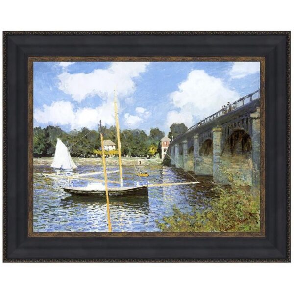 Design Toscano DA3931 14 3/4 Inch The Bridge at Argenteuil 1874 Canvas Replica Painting - Small