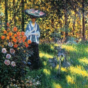 Design Toscano DA3982 29 1/4 Inch Woman with a Parasol in The Garden in Argenteuil 1875 Canvas Replica Painting - Medium