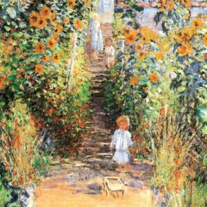 Design Toscano DA4044 38 Inch The Artists Garden at Vetheuil 1880 Canvas Replica Painting - Grande