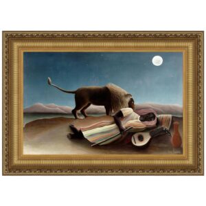 Design Toscano DA4344 48 1/4 Inch The Sleeping Gypsy 1897 Framed Canvas Replica Painting - Grande