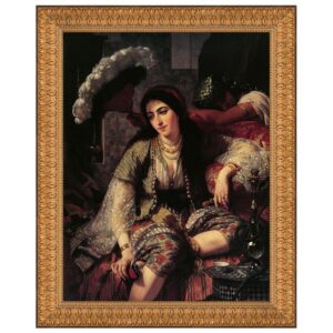 Design Toscano DA4363 31 Inch Algerian Woman and Her Slave Framed Canvas Replica Painting - Large