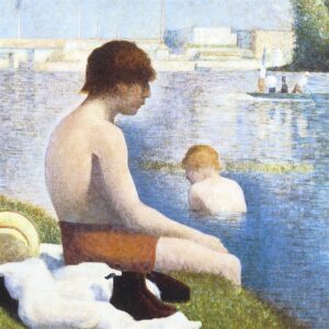 Design Toscano DA4514 53 1/4 Inch Bathing at Asnieres 1883 Canvas Replica Painting - Grande