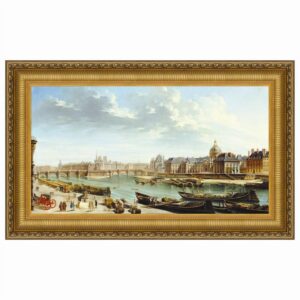 Design Toscano DA4673 41 1/2 Inch A View of Paris with The Ile De La Cite 1763 Canvas Replica Painting - Large