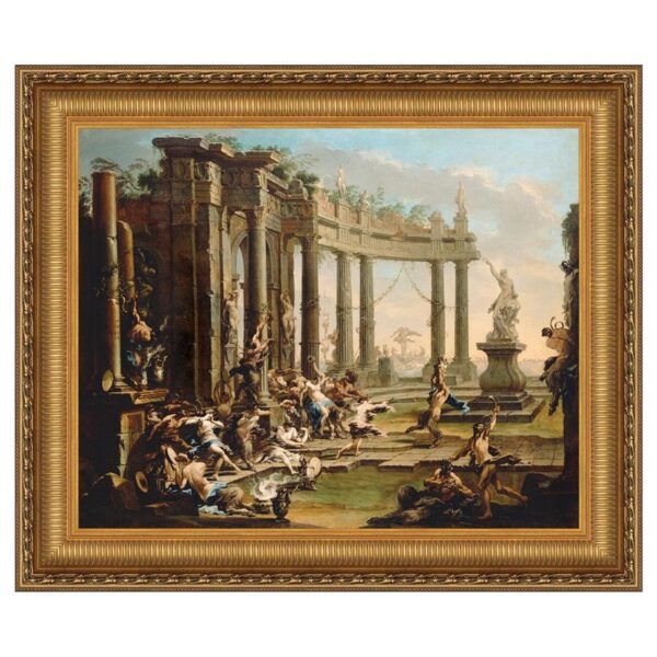 Design Toscano DA4684 51 1/4 Inch Bacchanale 1730 Canvas Replica Painting - Grande