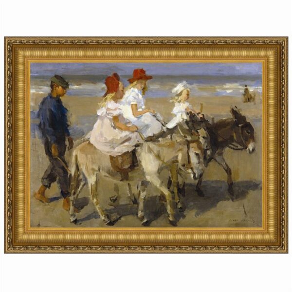 Design Toscano DA4701 26 Inch Donkey Rides On The Beach 1901 Canvas Replica Painting - Small