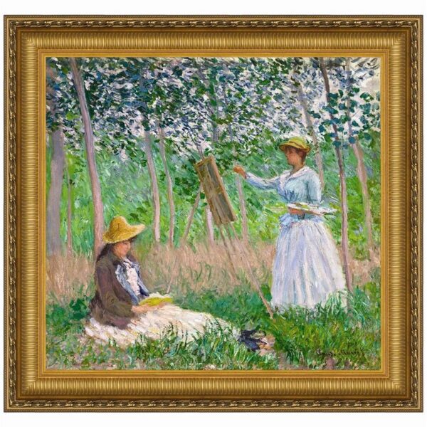 Design Toscano DA4723 38 1/4 Inch in The Woods at Giverny with Hosched Sisters 1887 Canvas Replica Painting - Large